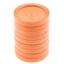 Set of 24 Pieces Plastic Currency Chips Poker Casino Chips Board Game with Crown Pattern DIY Craft Party Fun Orange