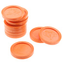 Set of 24 Pieces Plastic Currency Chips Poker Casino Chips Board Game with Crown Pattern DIY Craft Party Fun Orange