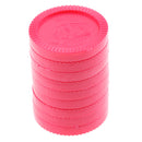 Set of 24 Pieces Plastic Currency Chips Poker Casino Chips Board Game with Crown Pattern DIY Craft Collectible Rose Red