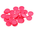 Set of 24 Pieces Plastic Currency Chips Poker Casino Chips Board Game with Crown Pattern DIY Craft Collectible Rose Red