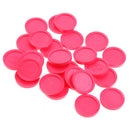 Set of 24 Pieces Plastic Currency Chips Poker Casino Chips Board Game with Crown Pattern DIY Craft Collectible Rose Red