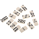 28 Pieces Double Six Dominoes Tile Blocks Game Set with Paper Case Traditional Board Travel Game Toys Beige