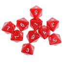 10 pieces 8 Sided Dice D8 Polyhedral Dice for Dungeons and Dragons Party Table Games Red