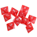 10 pieces 8 Sided Dice D8 Polyhedral Dice for Dungeons and Dragons Party Table Games Red