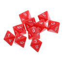 10 pieces 8 Sided Dice D8 Polyhedral Dice for Dungeons and Dragons Party Table Games Red