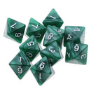 10 pieces 8 Sided Dice D8 Polyhedral Dice for Dungeons and Dragons Party Table Games Green