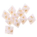 10pieces 8 Sided Dice D8 Polyhedral Dice for Dungeons and Dragons Party Table Games White