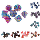 7 pieces Two Colors Polyhedral Dice 16mm for Dungeons and Dragons Table Games Blue Silver