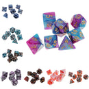 7 pieces Two Colors Polyhedral Dice 16mm for Dungeons and Dragons Table Games Blue Silver
