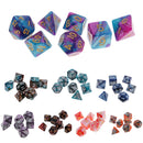 7 pieces Two Colors Polyhedral Dice 16mm for Dungeons and Dragons Table Games Blue Silver