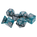 7 pieces Two Colors Polyhedral Dice 16mm for Dungeons and Dragons Table Games Green Silver