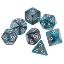 7 pieces Two Colors Polyhedral Dice 16mm for Dungeons and Dragons Table Games Green Silver