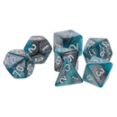 7 pieces Two Colors Polyhedral Dice 16mm for Dungeons and Dragons Table Games Green Silver