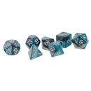 7 pieces Two Colors Polyhedral Dice 16mm for Dungeons and Dragons Table Games Green Silver