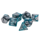7 pieces Two Colors Polyhedral Dice 16mm for Dungeons and Dragons Table Games Green Silver