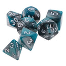 7 pieces Two Colors Polyhedral Dice 16mm for Dungeons and Dragons Table Games Green Silver