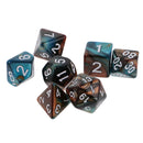 7 pieces Two Colors Polyhedral Dice 16mm for Dungeons and Dragons Table Games Green Gold