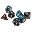 7 pieces Two Colors Polyhedral Dice 16mm for Dungeons and Dragons Table Games Green Gold