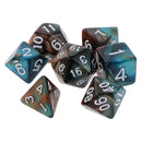 7 pieces Two Colors Polyhedral Dice 16mm for Dungeons and Dragons Table Games Green Gold