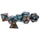 7 pieces Two Colors Polyhedral Dice 16mm for Dungeons and Dragons Table Games Green Gold