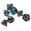 7 pieces Two Colors Polyhedral Dice 16mm for Dungeons and Dragons Table Games Green Gold