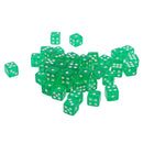 50PCS Translucent Dice D6 6-Sided Dice 12mm for Board Games Table Games Green