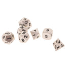 7Pcs Multi-sided Dices Board Game for Dungeons And Dragons Xmas Gift Silver