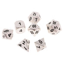 7Pcs Digital Silver Dice Multi-sided D4-D20 for Party Board Game w/ Case Toy