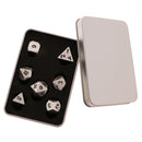 7Pcs Digital Silver Dice Multi-sided D4-D20 for Party Board Game w/ Case Toy