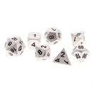 7Pcs Digital Silver Dice Multi-sided D4-D20 for Party Board Game w/ Case Toy