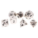 7Pcs Digital Silver Dice Multi-sided D4-D20 for Party Board Game w/ Case Toy