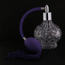 1 Piece of Vintage Crystal Clear Glass Empty Perfume Aftershave Bottle Long Spray Tassels Atomizer Refillable Lady Gift 100ml Purple