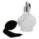 1 Piece of Vintage Crystal Clear Glass Empty Perfume Aftershave Bottle Long Spray Tassels Atomizer Refillable Lady Gift 100ml Black