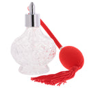 1 Piece of Vintage Crystal Clear Glass Empty Perfume Aftershave Bottle Long Spray Tassels Atomizer Refillable Lady Gift 100ml Red