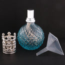 Vintage Crystal Perfume Fragrance Bottle Spray Atomizer Refillable Makeup Tools Kits Replacement Glass 100ml DIY Lady Gift Blue