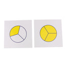 Montessori Preschool Fraction Learning Math Toy Paper Card for Kids Children