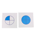 Montessori Preschool Fraction Learning Math Toy Paper Card for Kids Children