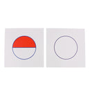 Montessori Preschool Fraction Learning Math Toy Paper Card for Kids Children