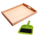 Wooden Tray Montessori Toy Mini Cleaning Tools Dustpan/Besom for Kids Gifts