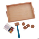 Wood Tray Montessori Daily Life Training Beating Nails for Kids Educational
