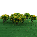 10 Pieces 5.5cm/2.2inch Plastic Miniature Model Trees Z Gauge with Yellow Flower DIY Train Layout Scenery Diorama Wargame