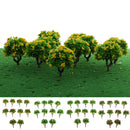 10 Pieces 5.5cm/2.2inch Plastic Miniature Model Trees Z Gauge with Yellow Flower DIY Train Layout Scenery Diorama Wargame