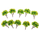10 Pieces 5.5cm/2.2inch Plastic Miniature Model Trees Z Gauge with Yellow Flower DIY Train Layout Scenery Diorama Wargame