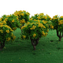 10 Pieces 5.5cm/2.2inch Plastic Miniature Model Trees Z Gauge with Yellow Flower DIY Train Layout Scenery Diorama Wargame