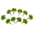 10 Pieces 5.5cm/2.2inch Plastic Miniature Model Trees Z Gauge with Yellow Flower DIY Train Layout Scenery Diorama Wargame