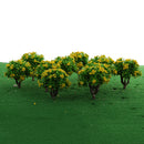 10 Pieces 5.5cm/2.2inch Plastic Miniature Model Trees Z Gauge with Yellow Flower DIY Train Layout Scenery Diorama Wargame