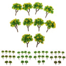 10 Pieces 5.5cm/2.2inch Plastic Miniature Model Trees Z Gauge with Yellow Flower DIY Train Layout Scenery Diorama Wargame