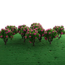 10 Pieces 5.5cm/2.2inch Plastic Miniature Model Trees Z Gauge with Rose Red Flower DIY Train Layout Scenery Diorama Wargame