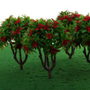 6 Pieces 1:100 HO Scale 10cm/3.39'' Model Green Trees with Red Flower Layout Train Landscape Building Park Garden Forest Scenery DIY
