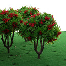 6 Pieces 1:100 HO Scale 10cm/3.39'' Model Green Trees with Red Flower Layout Train Landscape Building Park Garden Forest Scenery DIY